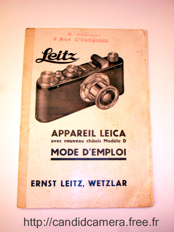 g leica instruction booklet 1933 cover LR.jpg (95280 octets)